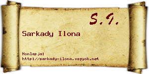 Sarkady Ilona névjegykártya